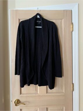 Barefoot Dreams Black Open-Front Cozy Shawl Cardigan